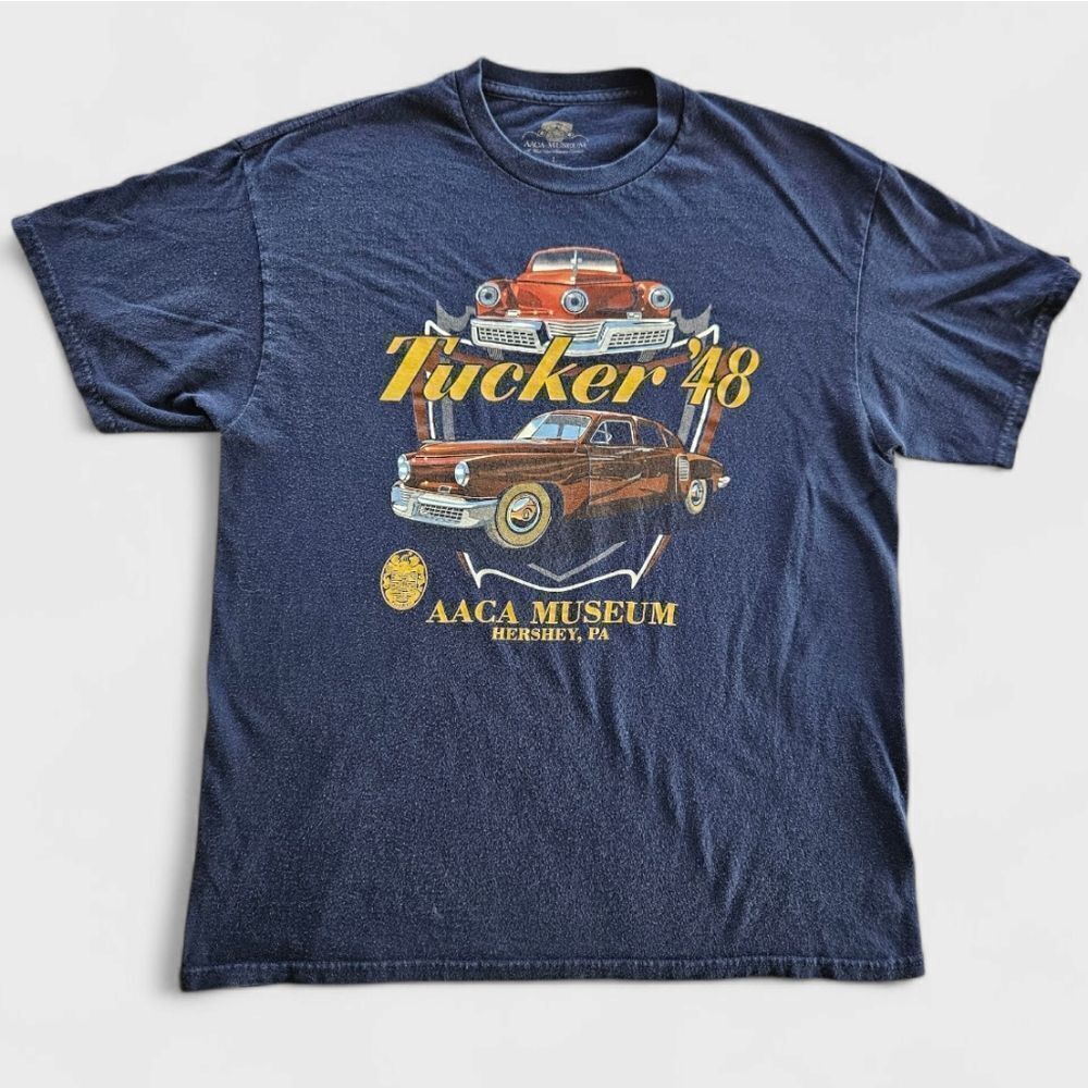 Vintage AACA Museum Hershey Tucker '48 Antique Car Ultra Soft Washed Tee Shirt L